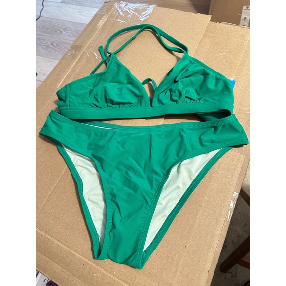 Cupshe Womens Green Strappy Back Bikini Set Two Piece Size Small - Picture 3 of 8